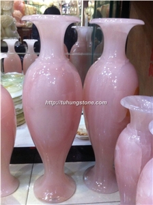 Pink Onyx Flower Vases