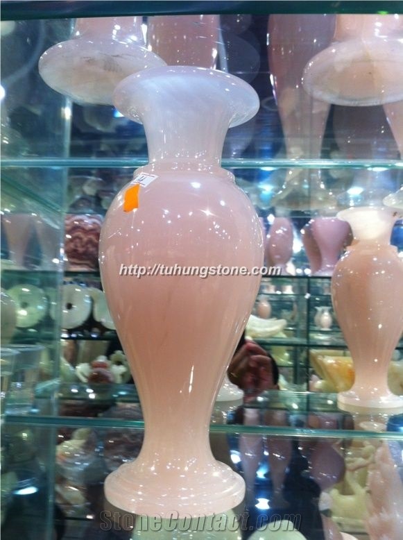 Pink Onyx Flower Vases
