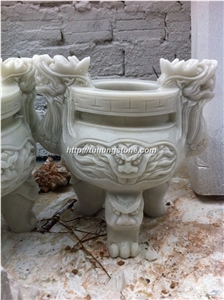 Pure White Marble Temple Statues, Milk White Marble Statues