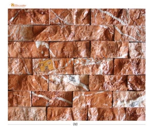 Rosso Alicante Marble Split Mosaic Tiles, Rosso Alicante Red Marble Split Mosaic