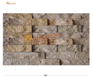 Teriesta Limestone Stacked Wall Cladding Panels, Triesta Beige Limestone Wall Cladding
