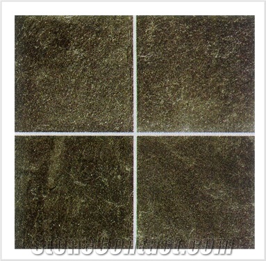 Random Stone Flooring Matted Flagstone Salte Tile, China Green Slate