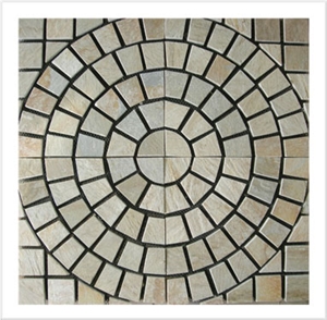 Round Paving Stone, Beige Quartzite Paving Stone