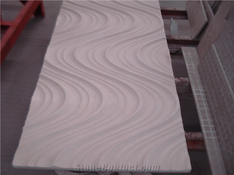 China Beige Limestone CNC Wall Panels