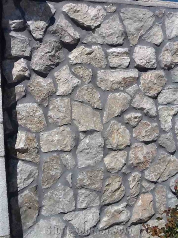 Rockface Rodos Stone, Beige Quartzite Building, Walling