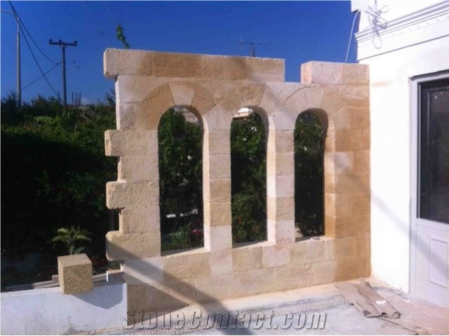 Beige Sandstone Cube Bricks for Walling