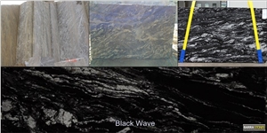 Black Wave Granite Block, Brazil Black Granite
