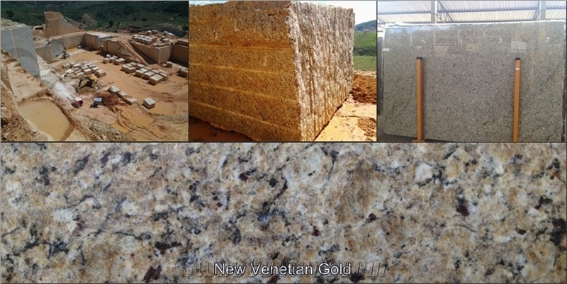 New Venetian Gold Granite Block, Brazil Yellow Granite