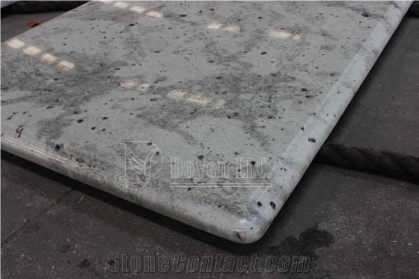 Andromeda White Prefab Kitchen Polished Granite Table Tops