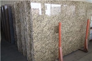 Brazil Giallo Farfalla Polished Granite Slabs, Brazil Yellow Granite