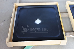 China Black Honed Granite Shower Trays Packaging, Pure Black Granite
