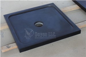 China Black Honed Granite Shower Trays Packaging, Pure Black Granite