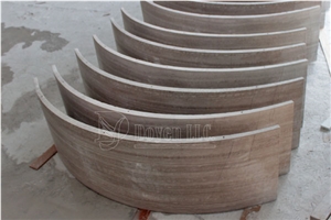China Grey Wood Grain Polished Marble Round Column
