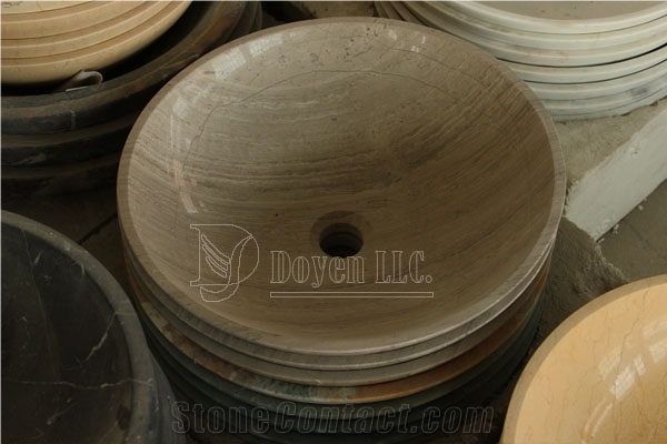 China Grey Wood Grain Vessel Bowl Sinks