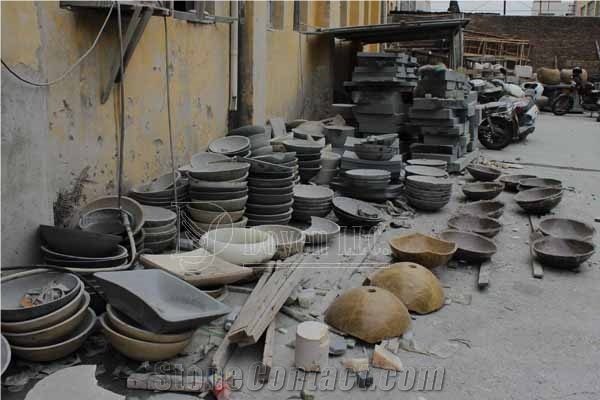 China Grey Wood Grain Vessel Bowl Sinks