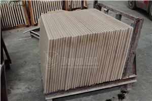 China Wood Grain Beveled Edge Beige Sandstone Walling Panels