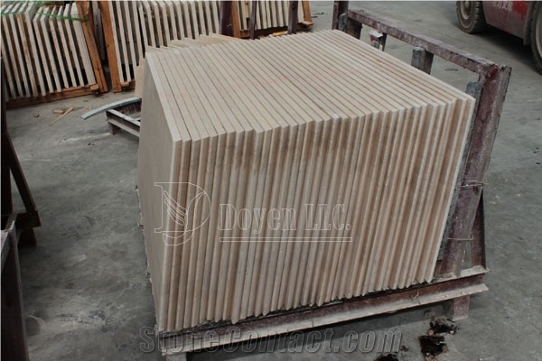 China Wooden Honed Beige Sandstone Building & Walling Panels