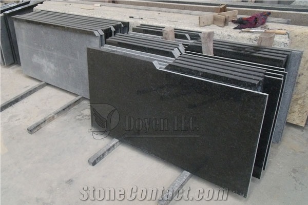 India Black Pearl Custom Kitchen Granite Countertops and Worktops