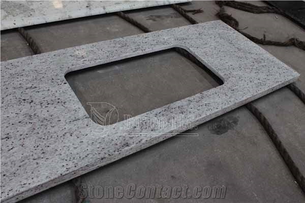 India Chida White Granite Countertop with Topmount Sink Cutout