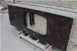 India Tan Brown Custom Kitchen Red Granite Worktops