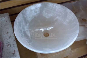 Iran Pure White Onyx Bathroom Polished Sinks & Vessel Basins