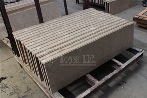Iran Royal Botticino Polished Beige Marble Interior Stair Treads