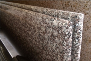 Laminated Double Waterfall Edges Kitchen Tops, G664 Pink Granite Kitchen Tops