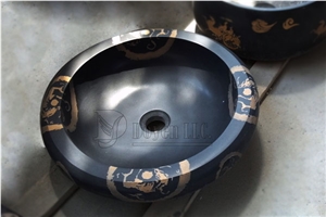 Shanxi Black Honed Granite Vessel Sinks