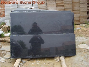 G370 Rushan Black Granite Slab, Tile