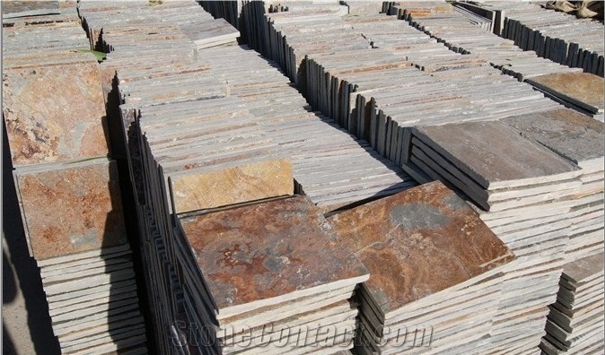 Rusty Slate Slab & Tile, Natural Surface