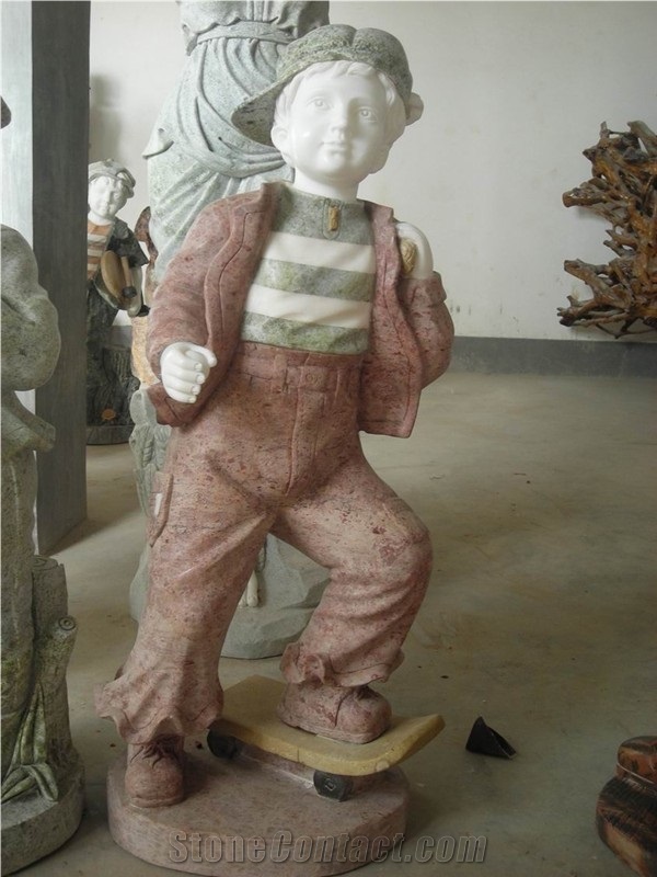 Western Children Kids Sculpture
