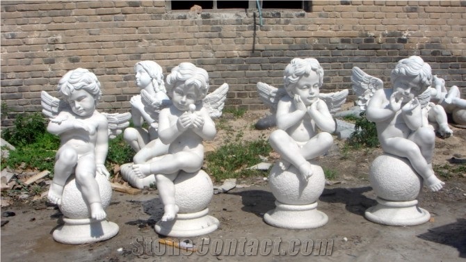 White Marble Angel, Children Angel Statue
