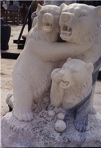 White Marble Bear ,Panda , Kangaroo Carving