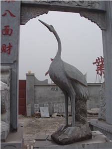 White Marble Crane, Waterbird Sculpture