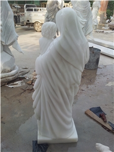 White Marble Virgin Marry Sculpture