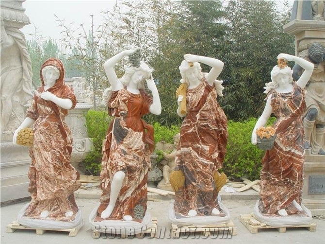 White Marble Western Girls Western Women Statue