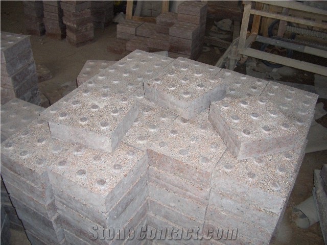 Flamed Blind Paving Stone Tactile Tile, Granite Paving Stone Tactile Tile