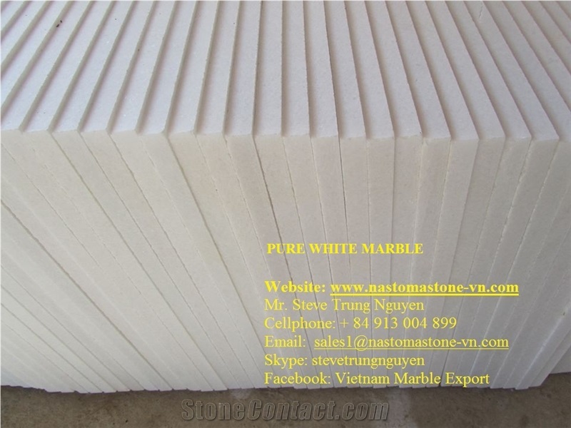Pure White Marble Slabs & Tiles from Nastoma Stone Vietnam, Viet Nam White Marble