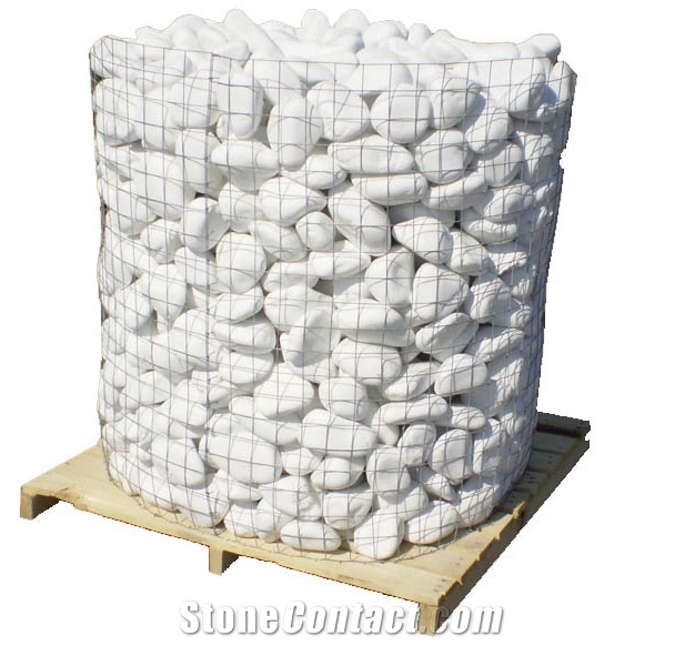 Bianco Carrara Marble 100/150mm Pebble Stone