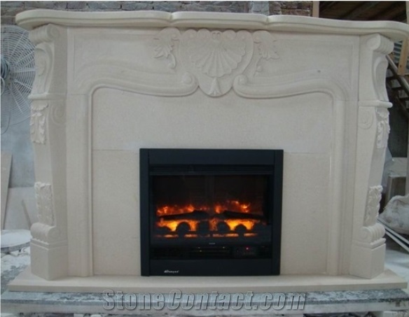 Han White Marble Fireplace, China Natural White Marble Fireplace