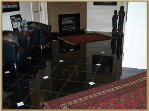 Absolute Black Granite Floor Tiles, India Black Granite