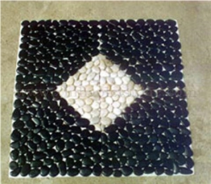 Pebble Stone on Net Mosaic Pattern,Mixed Pebble Mosaic