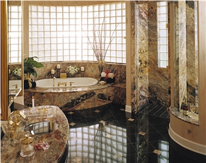 Rosaire Framboise Marble Bathroom Design