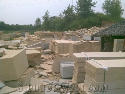Beige Sandstone Blocks, China Beige Sandstone