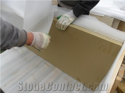 Beige Sandstone Sandblasted Wall Tiles, China Beige Sandstone