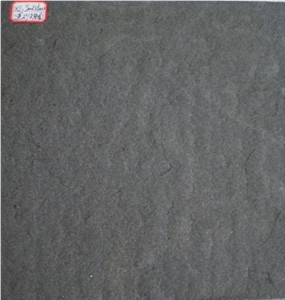 Cy Black Sandstone Flamed Tile