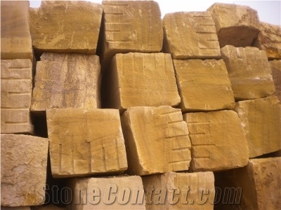 Factory Yellow Sandstone Blocks, China Yellow Sandstone Blocks