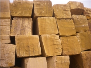 Factory Yellow Sandstone Blocks, China Yellow Sandstone Blocks