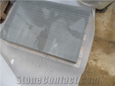 Grey Stripe Sandstone Polished Tiles, China Grey Sandstone