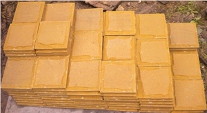 Yellow Sandstone Mushroomed Wall Stone